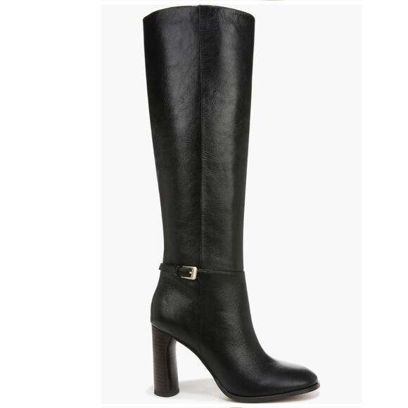 Franco Sarto Cassie Knee-High Boot Black Leather Size 8 NWOB Contemporary - Picture 1 of 15